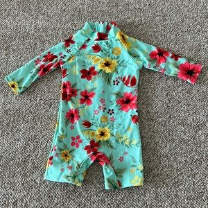 One piece floral bathing suit